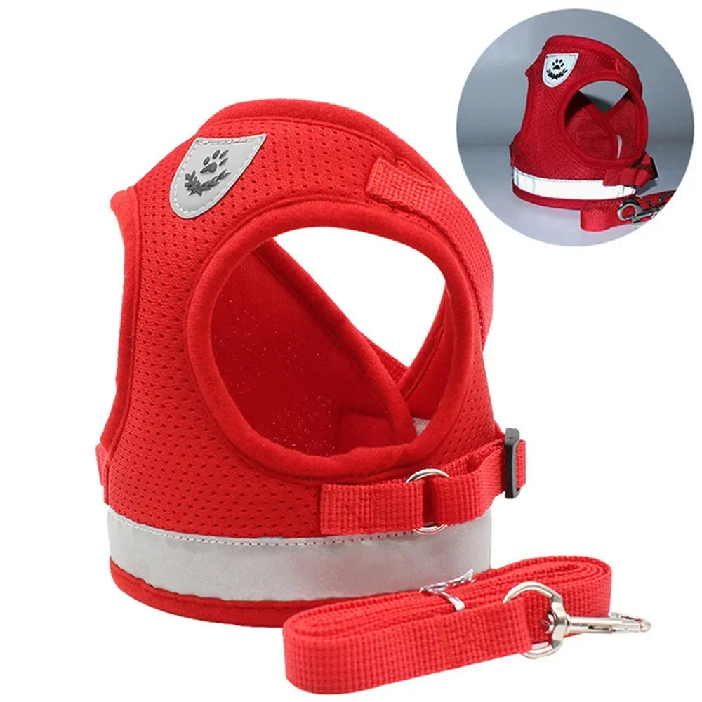 Reflective Escape-Proof Harness & Leash Set — Adjustable Mesh Vest for Cats & Dogs