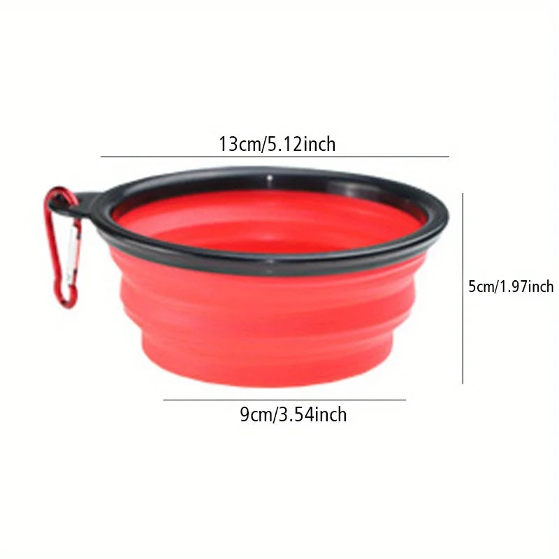 Folding Dog Travel Bowl — Portable Silicone Food & Water Bowl for Walks