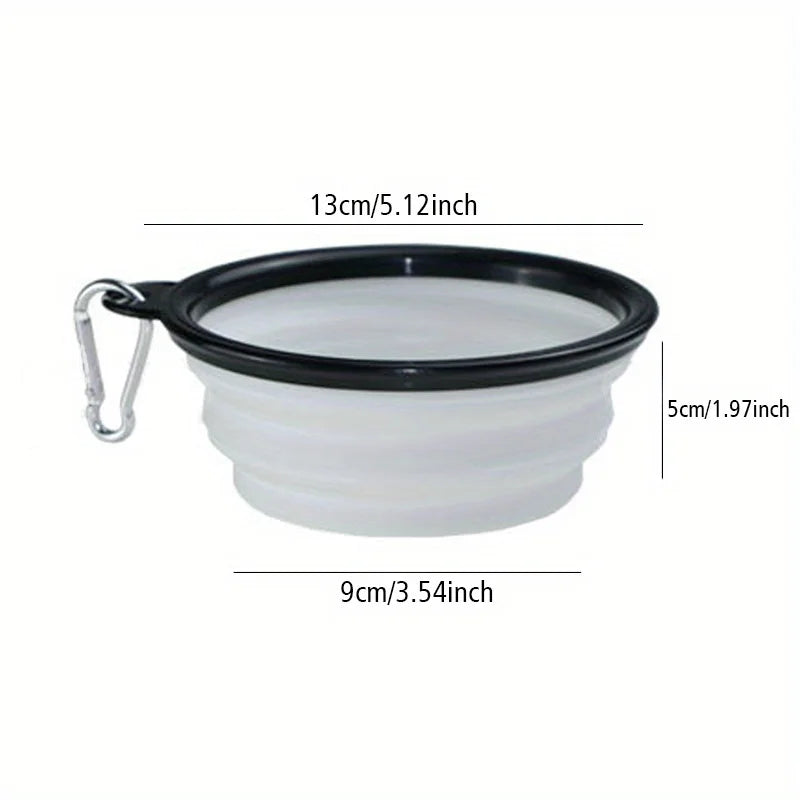 Folding Dog Travel Bowl — Portable Silicone Food & Water Bowl for Walks