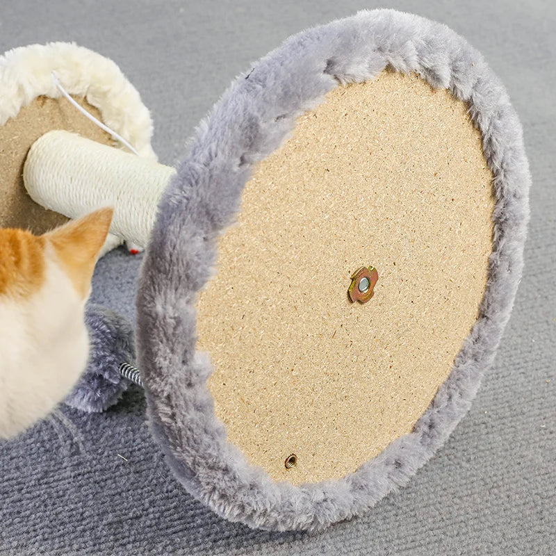 Cat Tree Tower with Scratching Post — Interactive Ball & Plush Mouse Toy