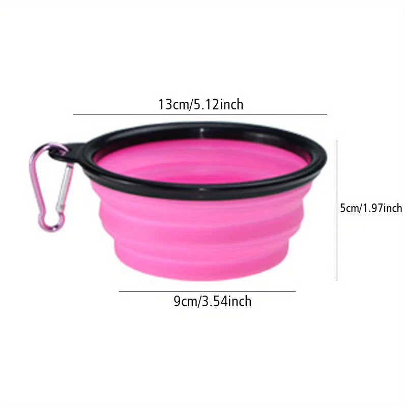 Folding Dog Travel Bowl — Portable Silicone Food & Water Bowl for Walks