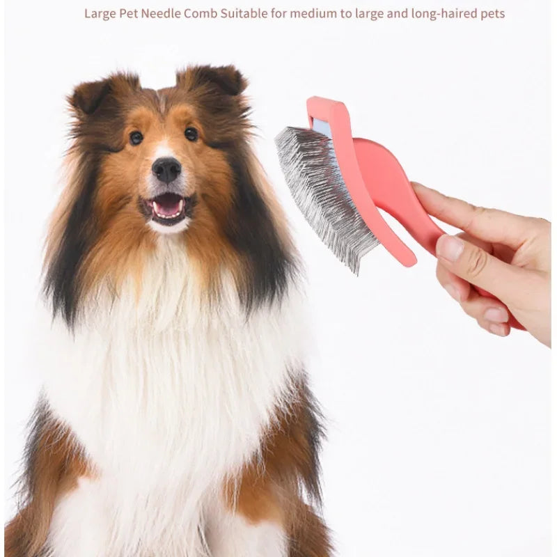 Reusable Pet Hair Remover Brush — Long Handle Lint & Fur Removal Tool