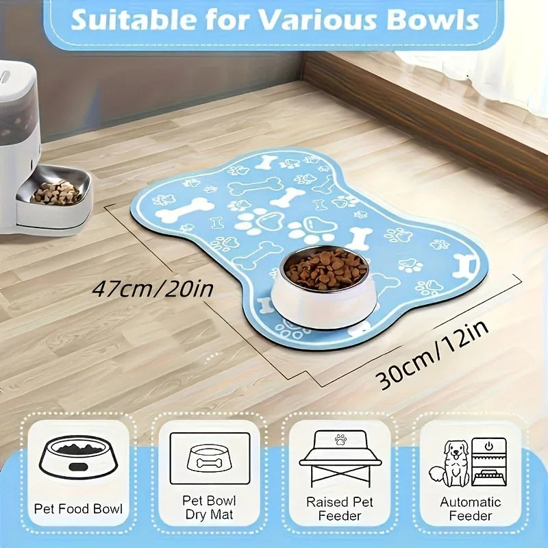 Non-Slip Pet Feeding Mat — Quick-Dry Meal Mat for Dogs & Cats