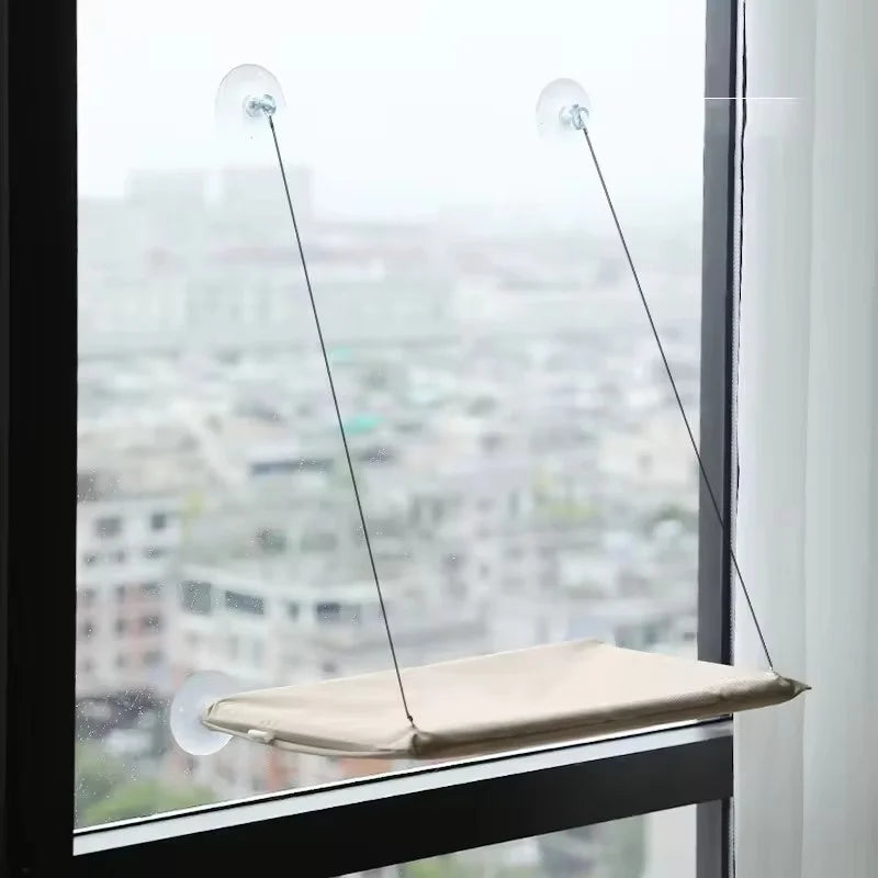 Window-Mounted Cat Hammock Bed — Suction Cup Hanging Perch