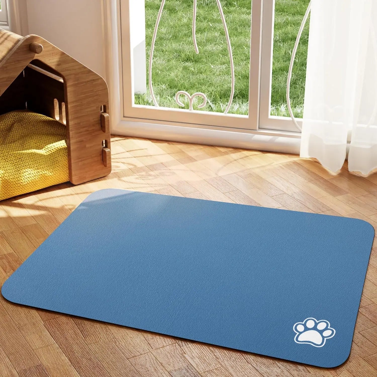 Absorbent Pet Feeding Mat — Quick-Dry Placemat for Dog & Cat Bowls, S/M/L