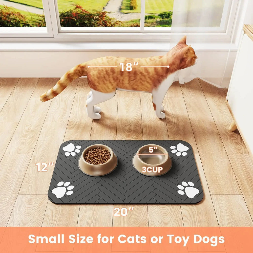 Waterproof Pet Feeding Mat — Absorbent Quick-Dry Placemat for Dog & Cat Bowls