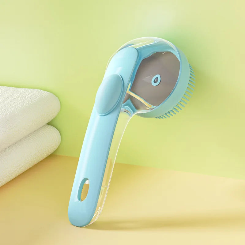 2-in-1 Massage & Bath Brush — Exfoliating Scrubber for Dogs & Cats