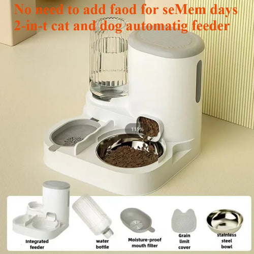 Automatic Cat & Dog Feeding Station — Integrated Bowl & Water Dispenser
