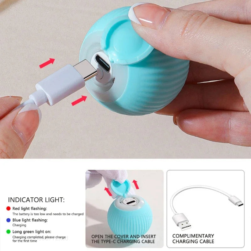 Electronic Rolling Cat Ball — Smart Automatic Indoor Teaser Toy