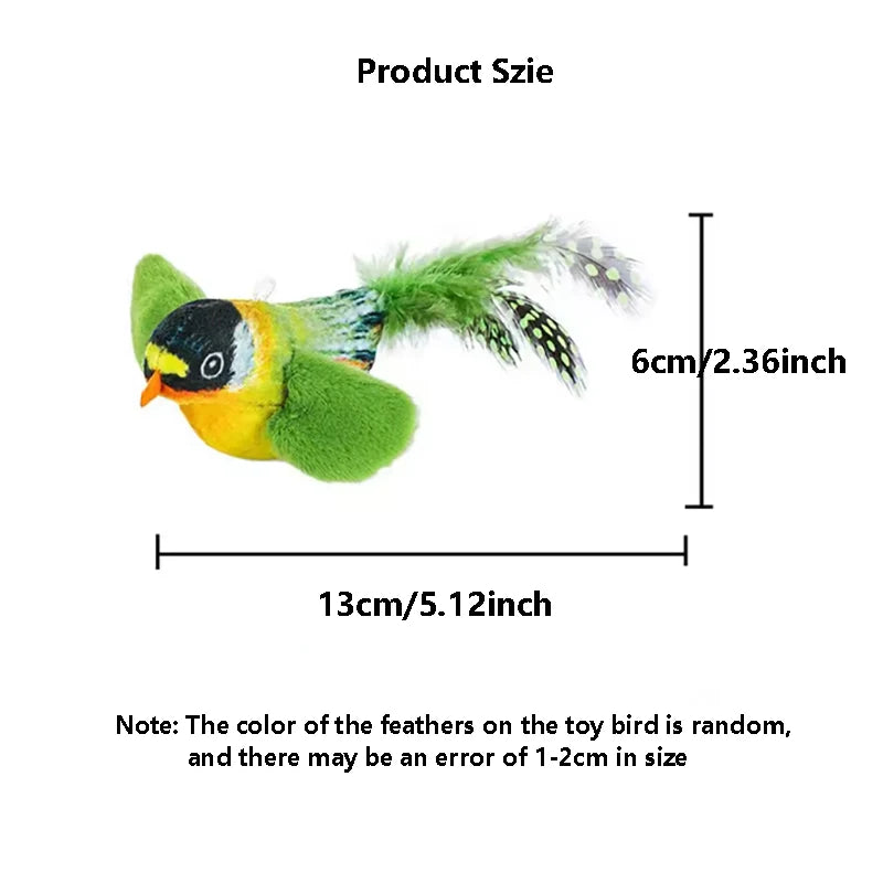 Bird Sound Cat Toy — Elastic Rope Teaser for Scratching & Biting Relief