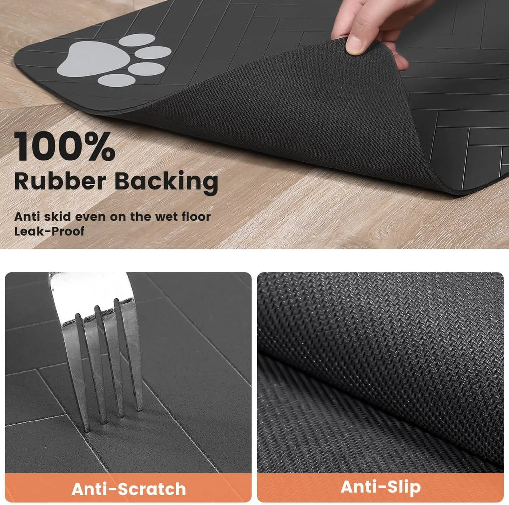 Waterproof Pet Feeding Mat — Absorbent Quick-Dry Placemat for Dog & Cat Bowls
