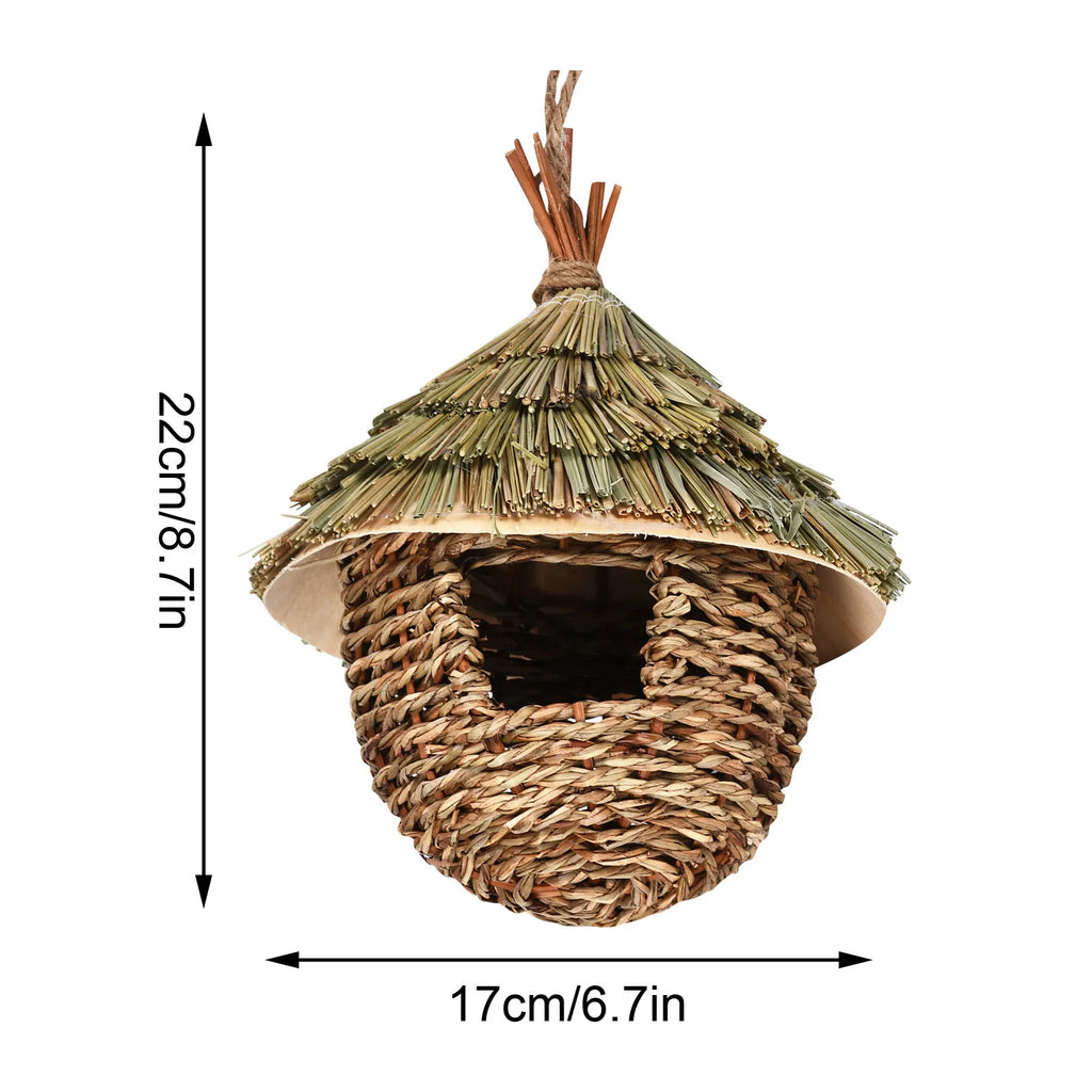 Coconut Bird Nest House — Wood Hanging Breeding Nest for Parrots & Lovebirds
