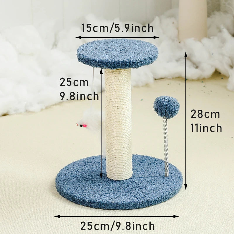 Cat Tree Tower with Scratching Post — Interactive Ball & Plush Mouse Toy