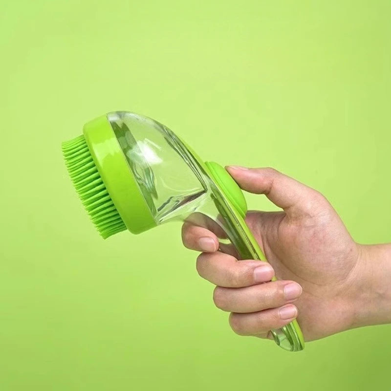 2-in-1 Massage & Bath Brush — Exfoliating Scrubber for Dogs & Cats
