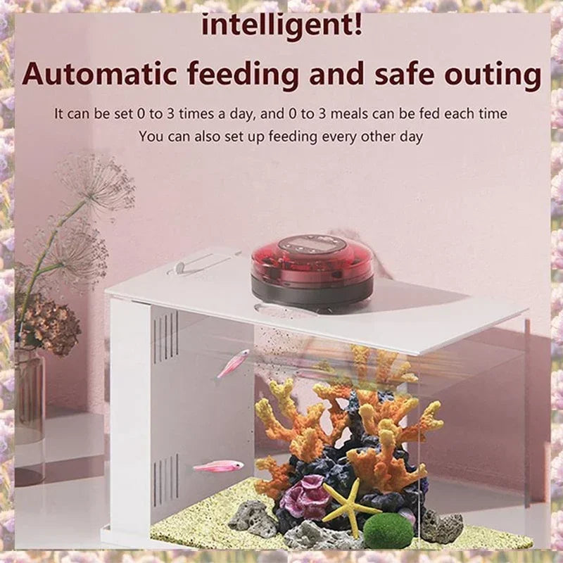 Automatic Aquarium Fish Feeder — Rechargeable Timer with LCD Display