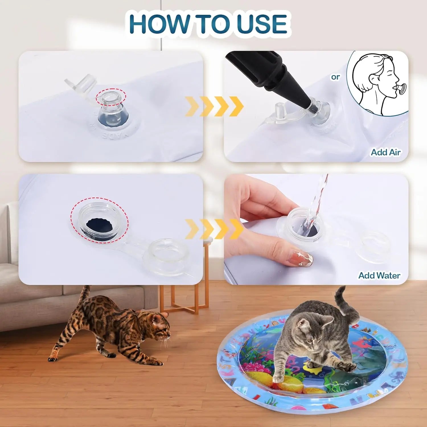 Water Sensory Play Mat — Cooling Interactive Pad for Cats & Dogs