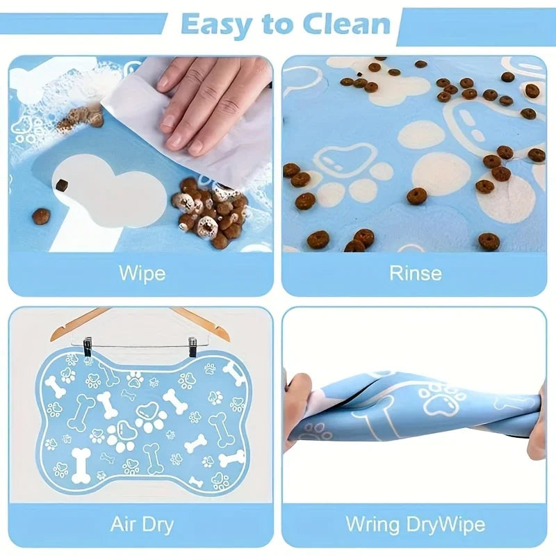 Non-Slip Pet Feeding Mat — Quick-Dry Meal Mat for Dogs & Cats