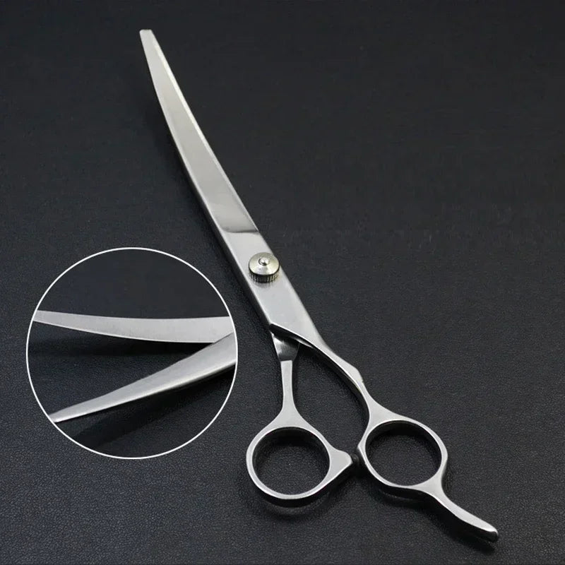 Professional Pet Grooming Scissors Set — Bent Trimming Shears for Dogs