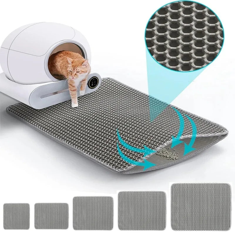 Heavy-Duty Waterproof Cat Litter Mat — 2-Layer Non-Slip Floor Protector