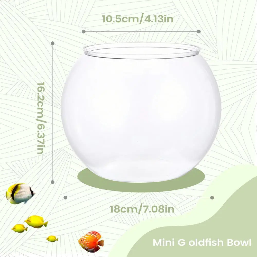 Fish Bowl Vase — Clear Shatter-Resistant Aquarium Accessory & Table Centerpiece