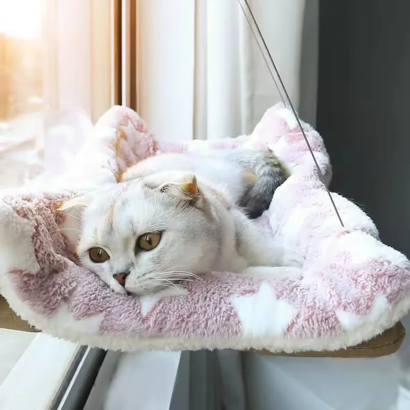 Window-Mounted Cat Hammock Bed — Suction Cup Hanging Perch